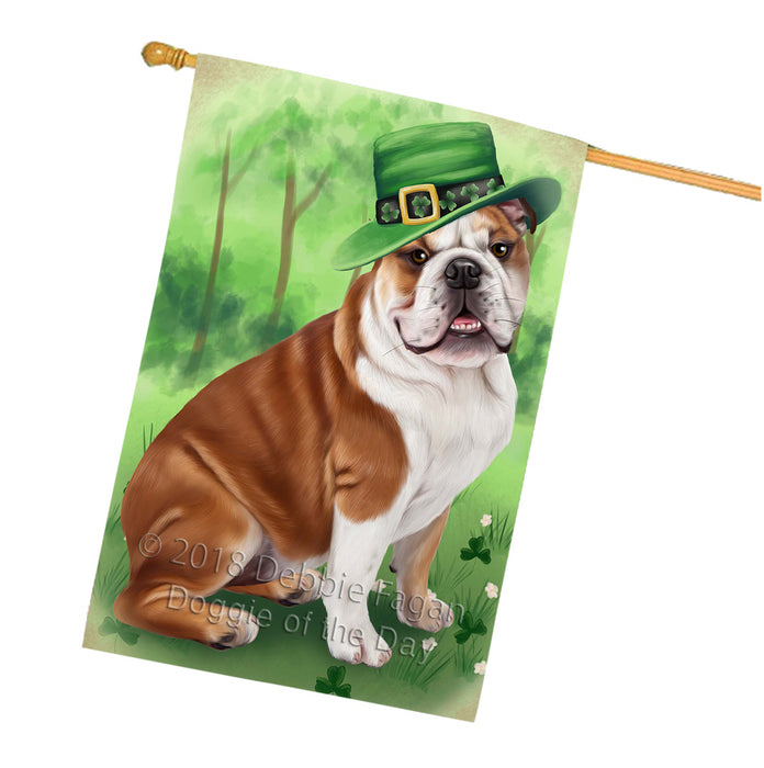 St. Patricks Day Irish Portrait Bulldog House Flag FLG48714