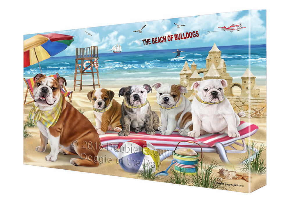 Pet Friendly Beach Bulldogs Canvas Wall Art CVS52680