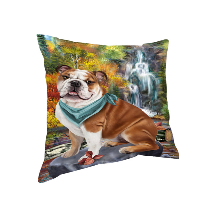 Scenic Waterfall Bulldog Pillow PIL56700