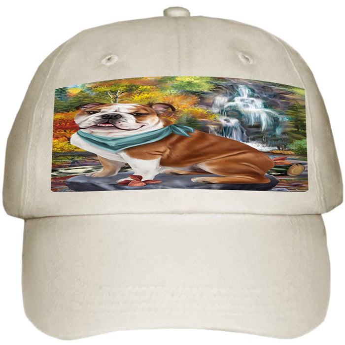 Scenic Waterfall Bulldog Ball Hat Cap HAT54210