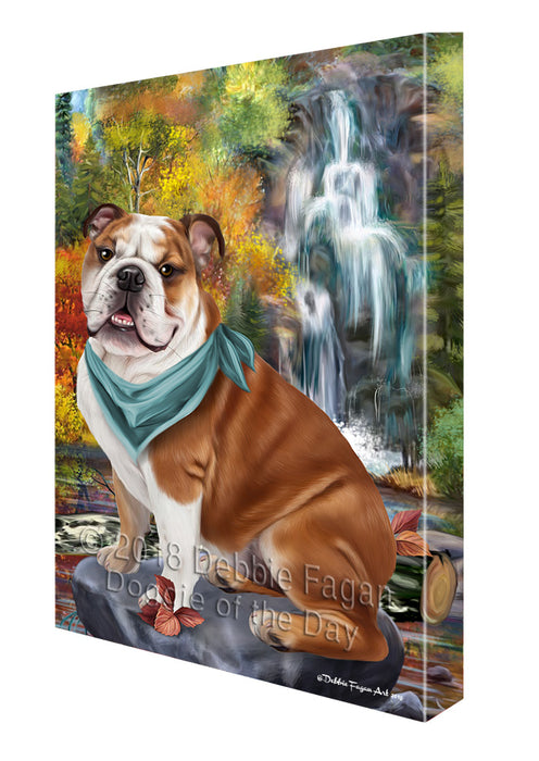 Scenic Waterfall Bulldog Canvas Wall Art CVS67651