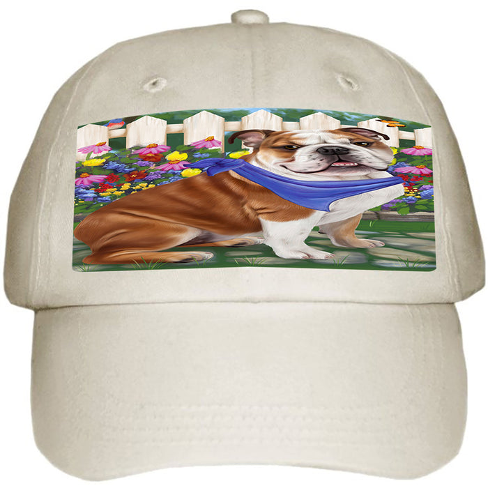 Spring Floral Bulldog Ball Hat Cap HAT53193