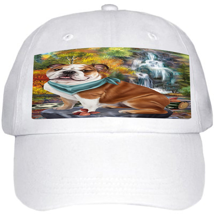 Scenic Waterfall Bulldog Ball Hat Cap HAT54210