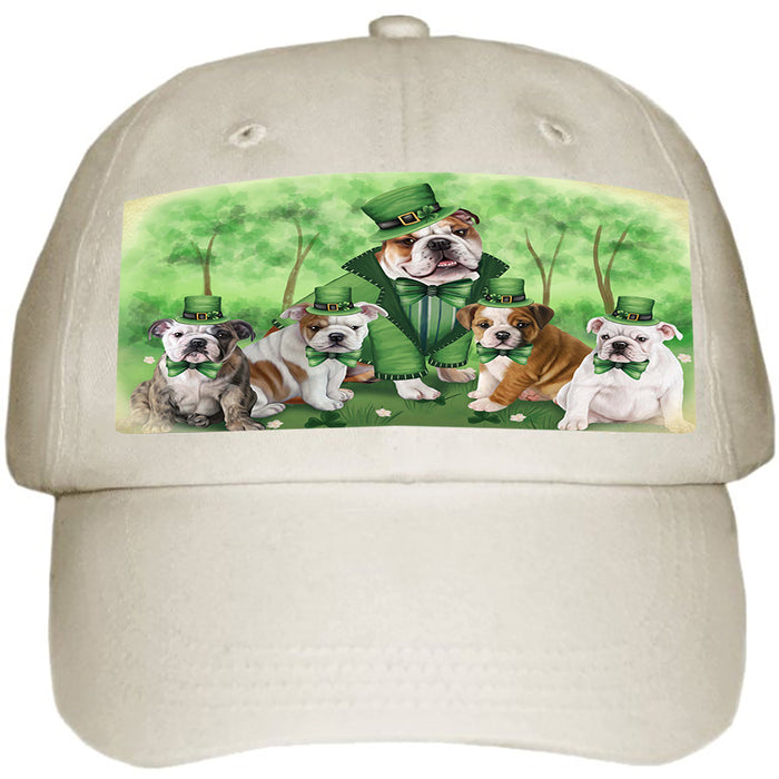 St. Patricks Day Irish Family Portrait Bulldogs Ball Hat Cap HAT49983