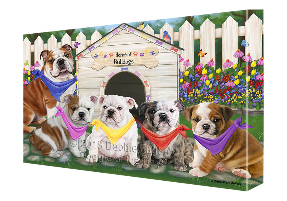 Spring Dog House Bulldogs Canvas Wall Art CVS64141