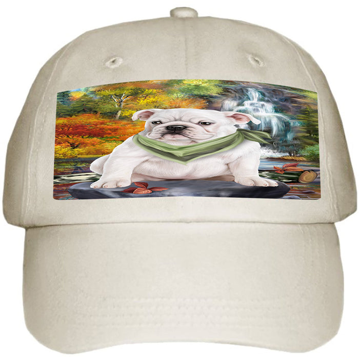 Scenic Waterfall Bulldog Ball Hat Cap HAT54213