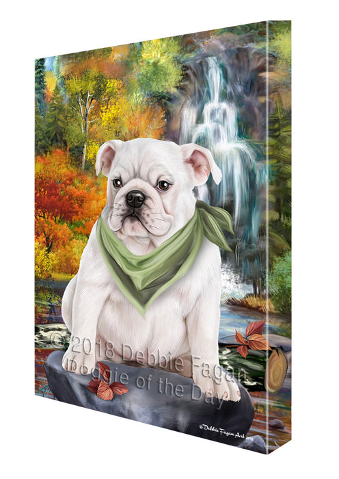 Scenic Waterfall Bulldog Canvas Wall Art CVS67660