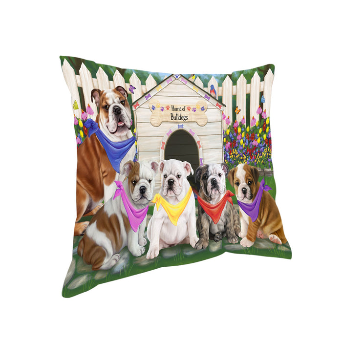Spring Dog House Bulldogs Pillow PIL55140