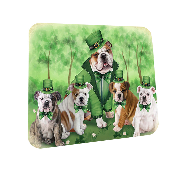 St. Patricks Day Irish Family Portrait Bulldogs Coasters Set of 4 CST48709