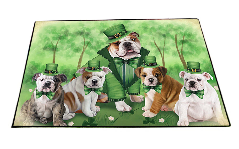 St. Patricks Day Irish Family Portrait Bulldogs Floormat FLMS49317 Floormat FLMS49320