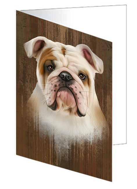 Rustic Bulldog Handmade Artwork Assorted Pets Greeting Cards and Note Cards with Envelopes for All Occasions and Holiday Seasons GCD55679