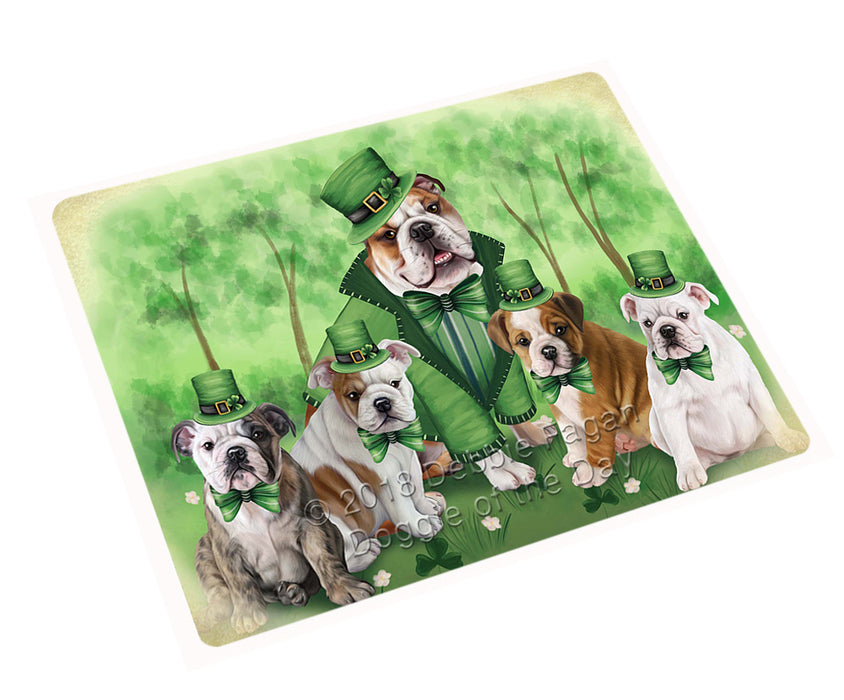 St. Patricks Day Irish Family Portrait Bulldogs Large Refrigerator / Dishwasher Magnet RMAG52236