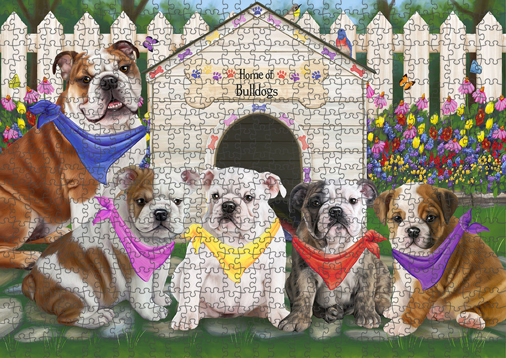 Spring Dog House Bulldogs Puzzle with Photo Tin PUZL53169
