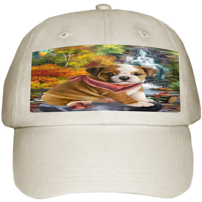 Scenic Waterfall Bulldog Ball Hat Cap HAT54216