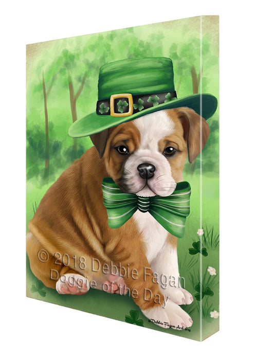 St. Patricks Day Irish Portrait Bulldog Canvas Wall Art CVS54372