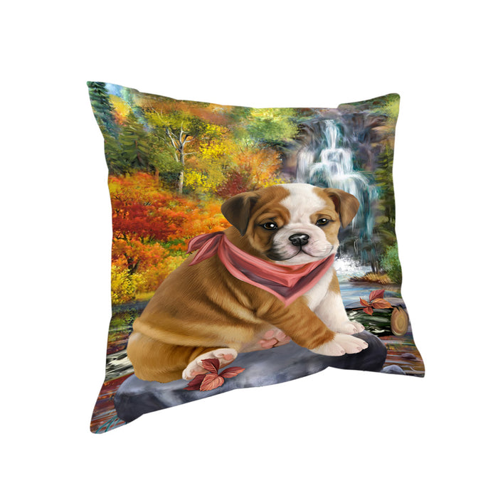 Scenic Waterfall Bulldog Pillow PIL56708