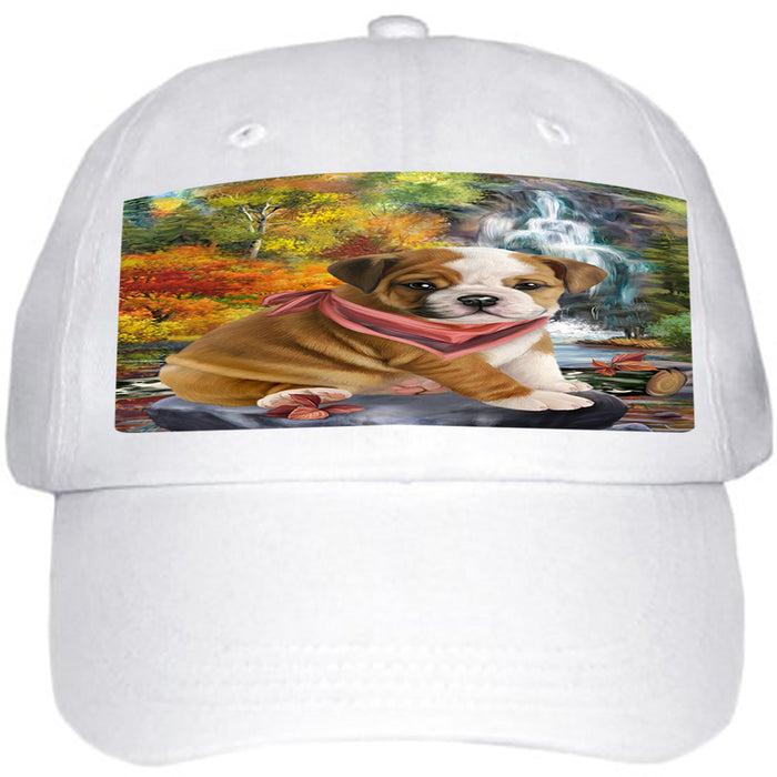 Scenic Waterfall Bulldog Ball Hat Cap HAT54216