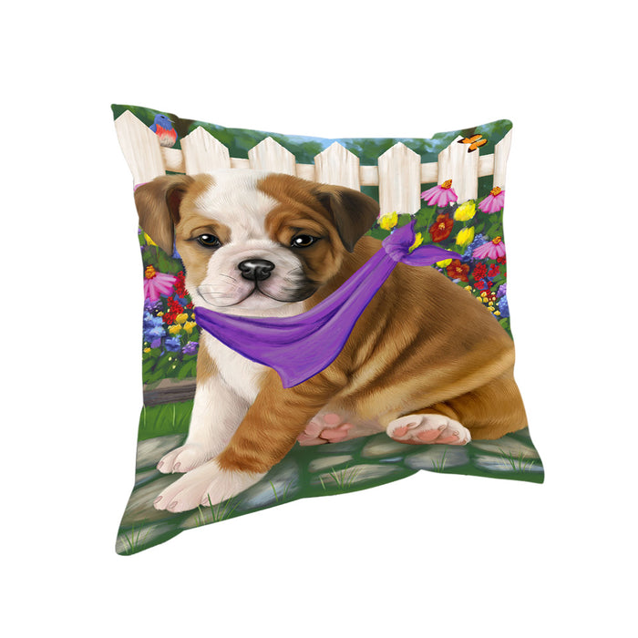 Spring Floral Bulldog Pillow PIL55144