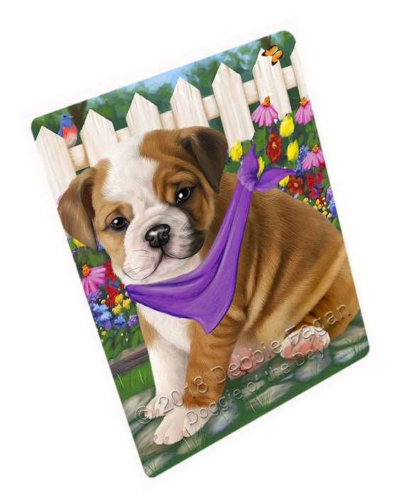 Spring Dog House Bulldogs Tempered Cutting Board C53331