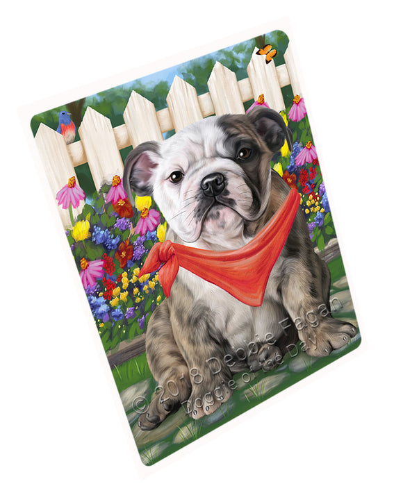 Spring Floral Bulldog Tempered Cutting Board C53334