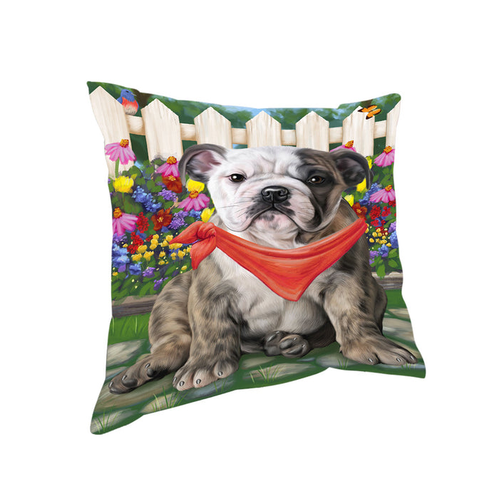Spring Floral Bulldog Pillow PIL55148