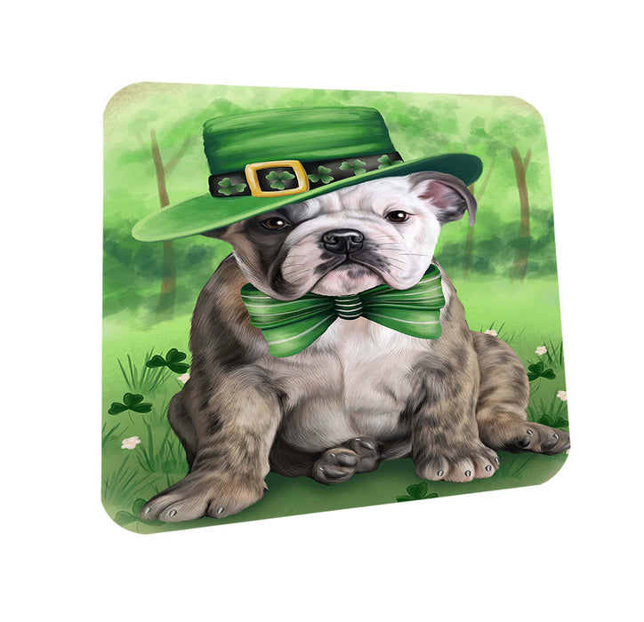 St. Patricks Day Irish Portrait Bulldog Coasters Set of 4 CST48711