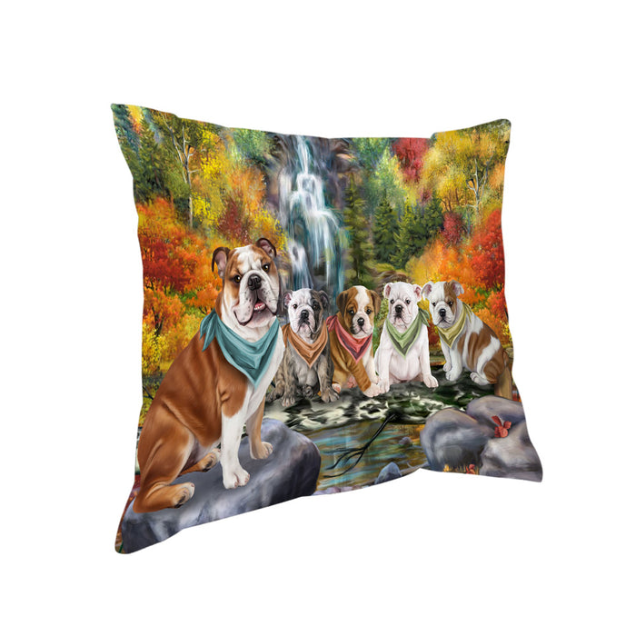 Scenic Waterfall Bulldogs Pillow PIL56712