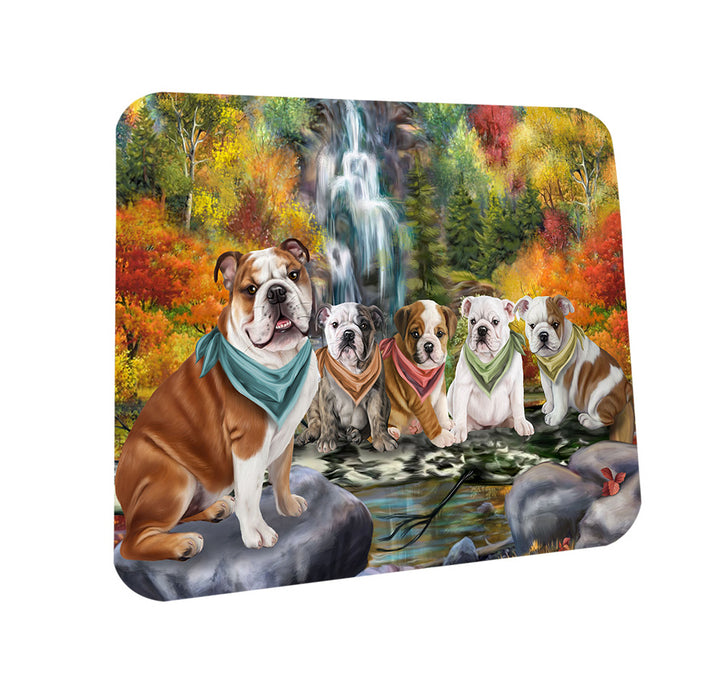 Scenic Waterfall Bulldogs Coasters Set of 4 CST50121
