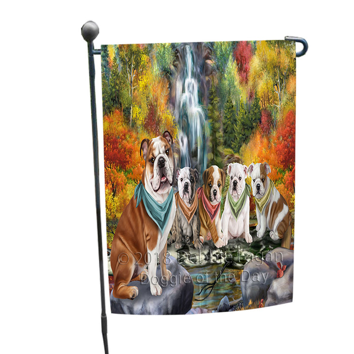 Scenic Waterfall Bulldogs Garden Flag GFLG50043
