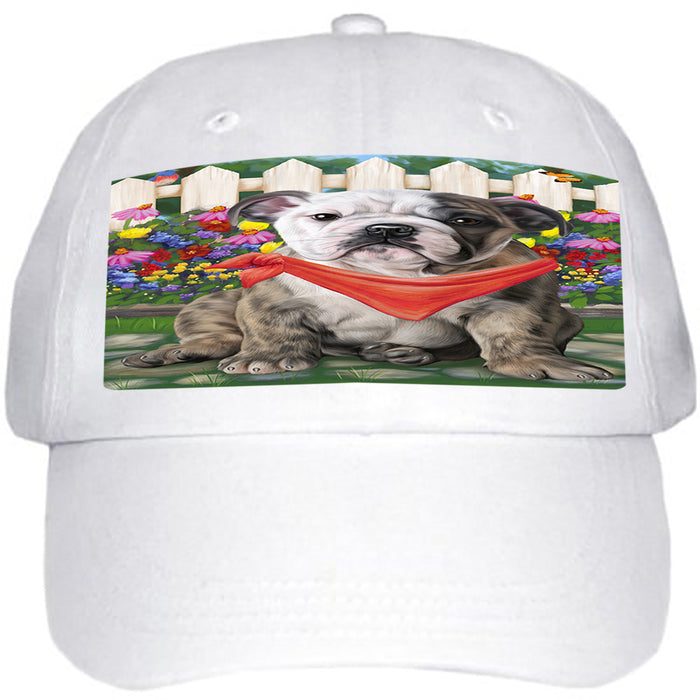 Spring Floral Bulldog Ball Hat Cap HAT53202