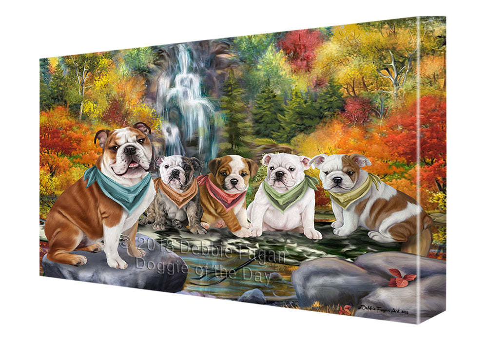 Scenic Waterfall Bulldogs Canvas Wall Art CVS67678