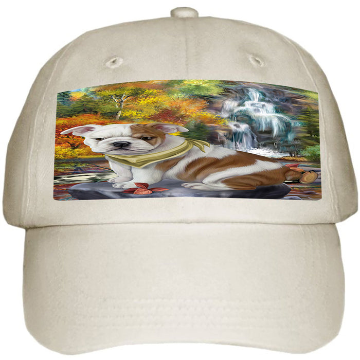 Scenic Waterfall Bulldog Ball Hat Cap HAT54222
