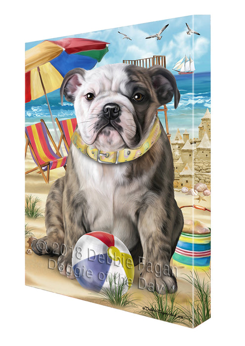 Pet Friendly Beach Bulldog Canvas Wall Art CVS52716