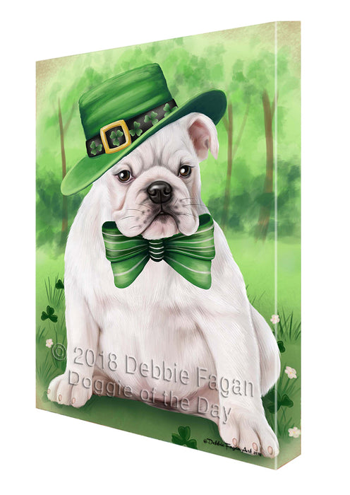 St. Patricks Day Irish Portrait Bulldog Canvas Wall Art CVS54390