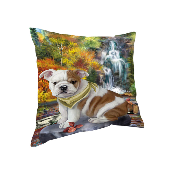 Scenic Waterfall Bulldog Pillow PIL56716