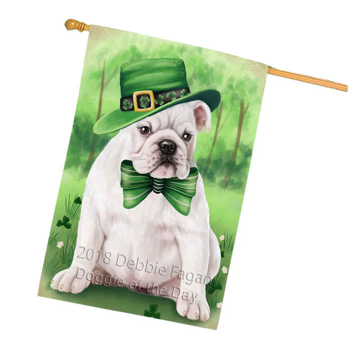 St. Patricks Day Irish Portrait Bulldog House Flag FLG48718
