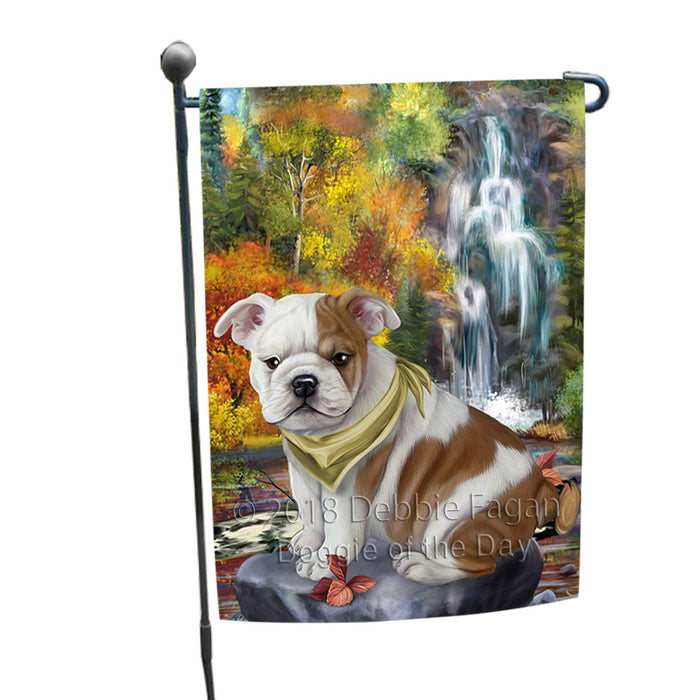 Scenic Waterfall Bulldog Garden Flag GFLG50044