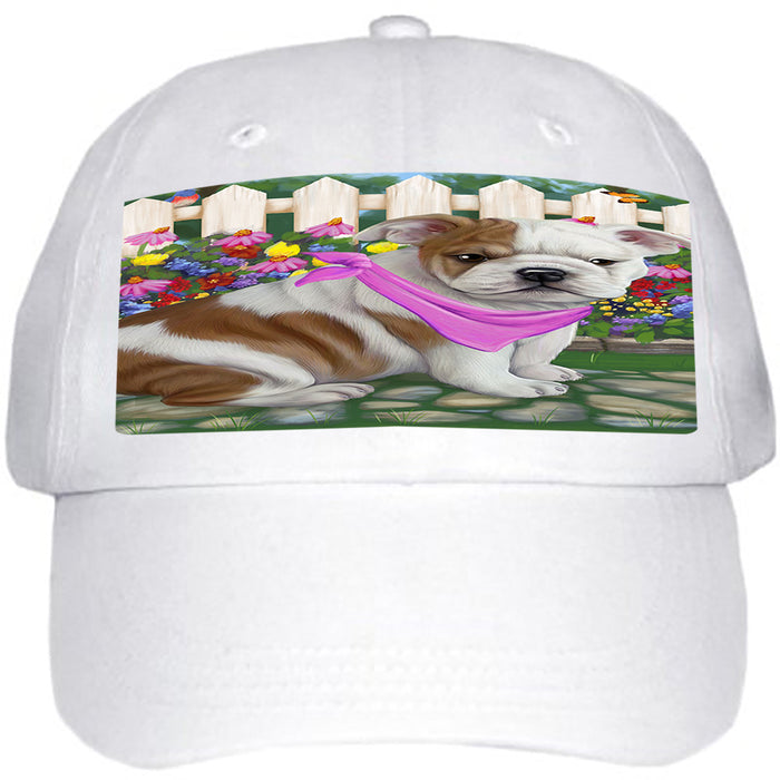 Spring Floral Bulldog Ball Hat Cap HAT53205