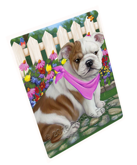 Spring Floral Bulldog Large Refrigerator / Dishwasher Magnet RMAG58680