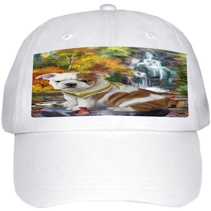 Scenic Waterfall Bulldog Ball Hat Cap HAT54222