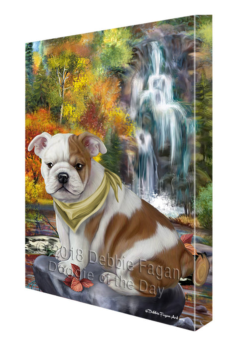 Scenic Waterfall Bulldog Canvas Wall Art CVS67687