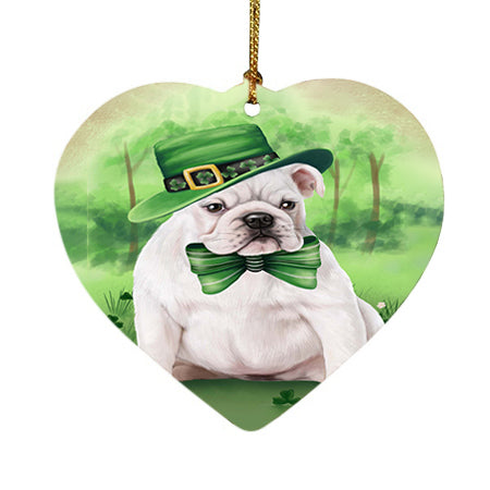 St. Patricks Day Irish Portrait Bulldog Heart Christmas Ornament HPOR48753