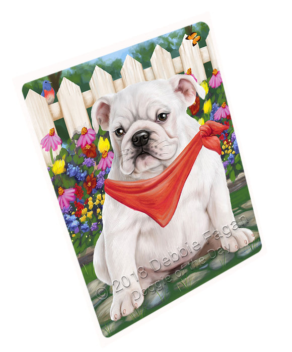 Spring Floral Bulldog Tempered Cutting Board C53340