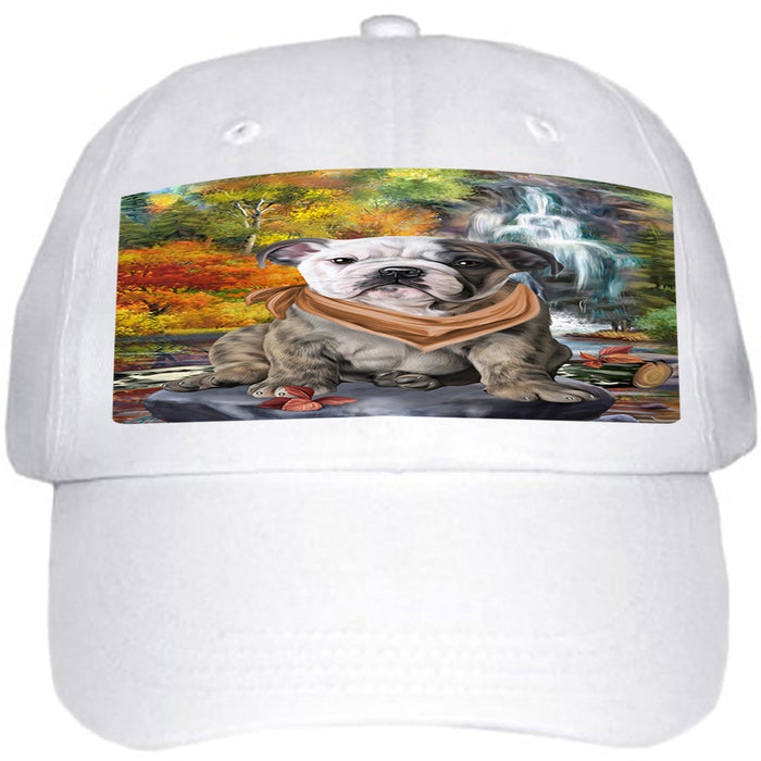 Scenic Waterfall Bulldog Ball Hat Cap HAT54225