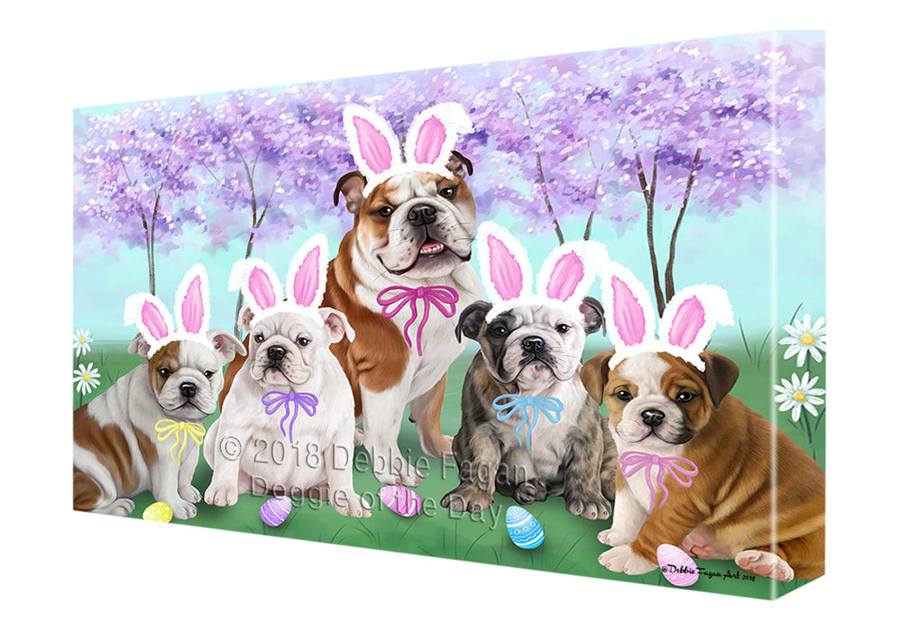 Bulldog Easter Holiday Canvas Wall Art CVS57342