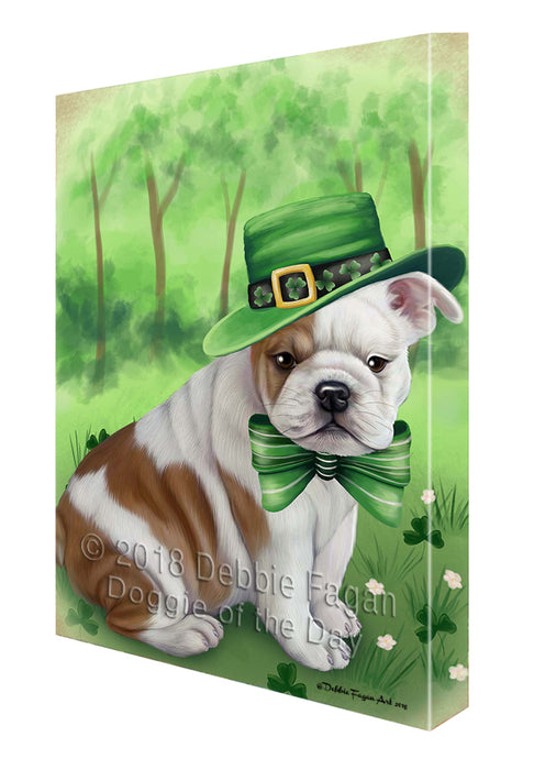 St. Patricks Day Irish Portrait Bulldog Canvas Wall Art CVS54399
