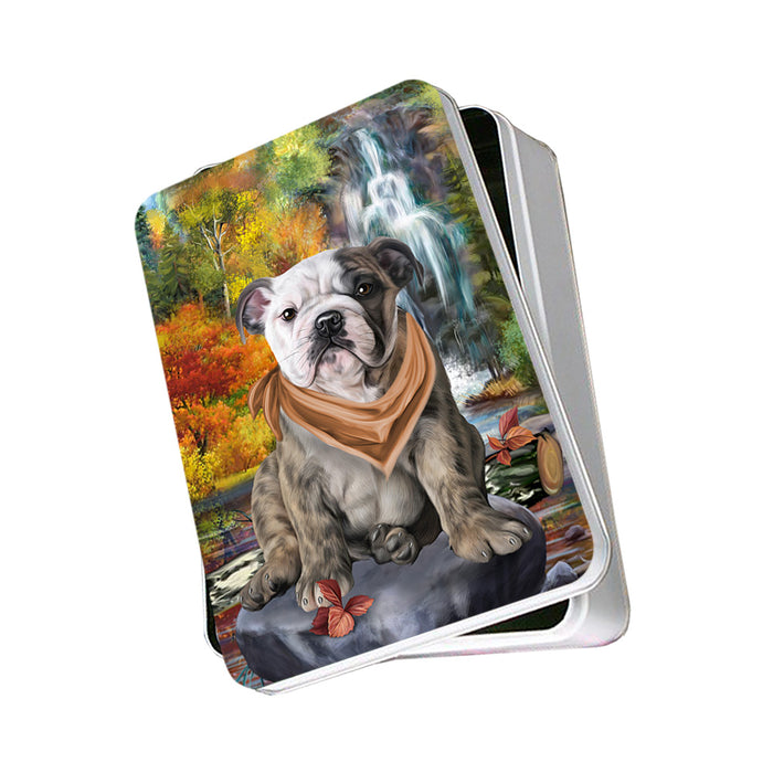 Scenic Waterfall Bulldog Photo Storage Tin PITN50164