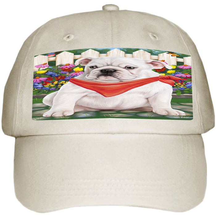 Spring Floral Bulldog Ball Hat Cap HAT53208