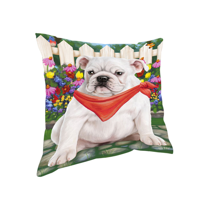 Spring Floral Bulldog Pillow PIL55156