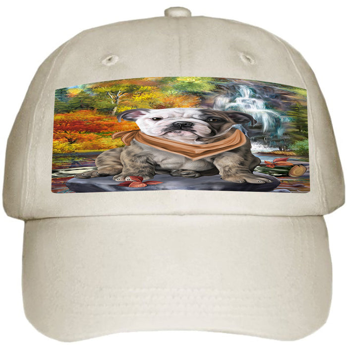 Scenic Waterfall Bulldog Ball Hat Cap HAT54225